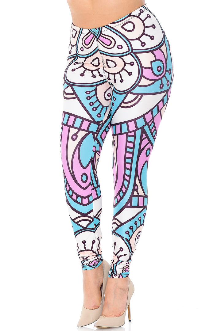Creamy Soft Cute Mandala Plus Size Leggings - USA Fashion