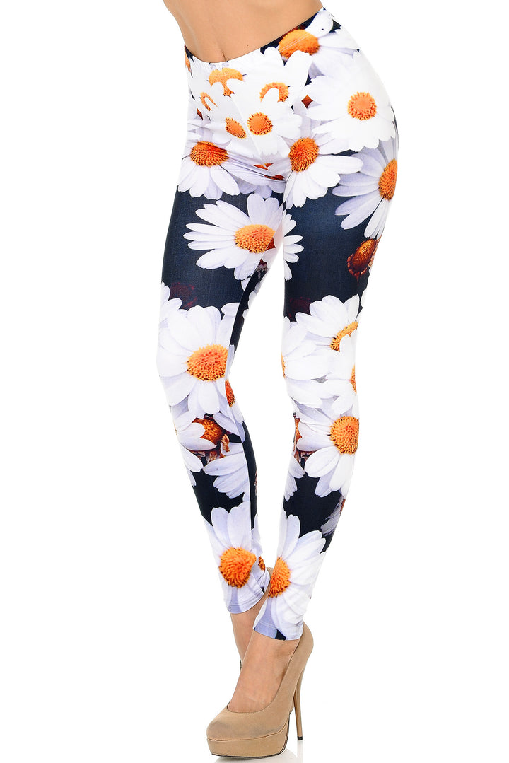 Creamy Soft Daisy Bunch Plus Size Leggings - USA Fashion