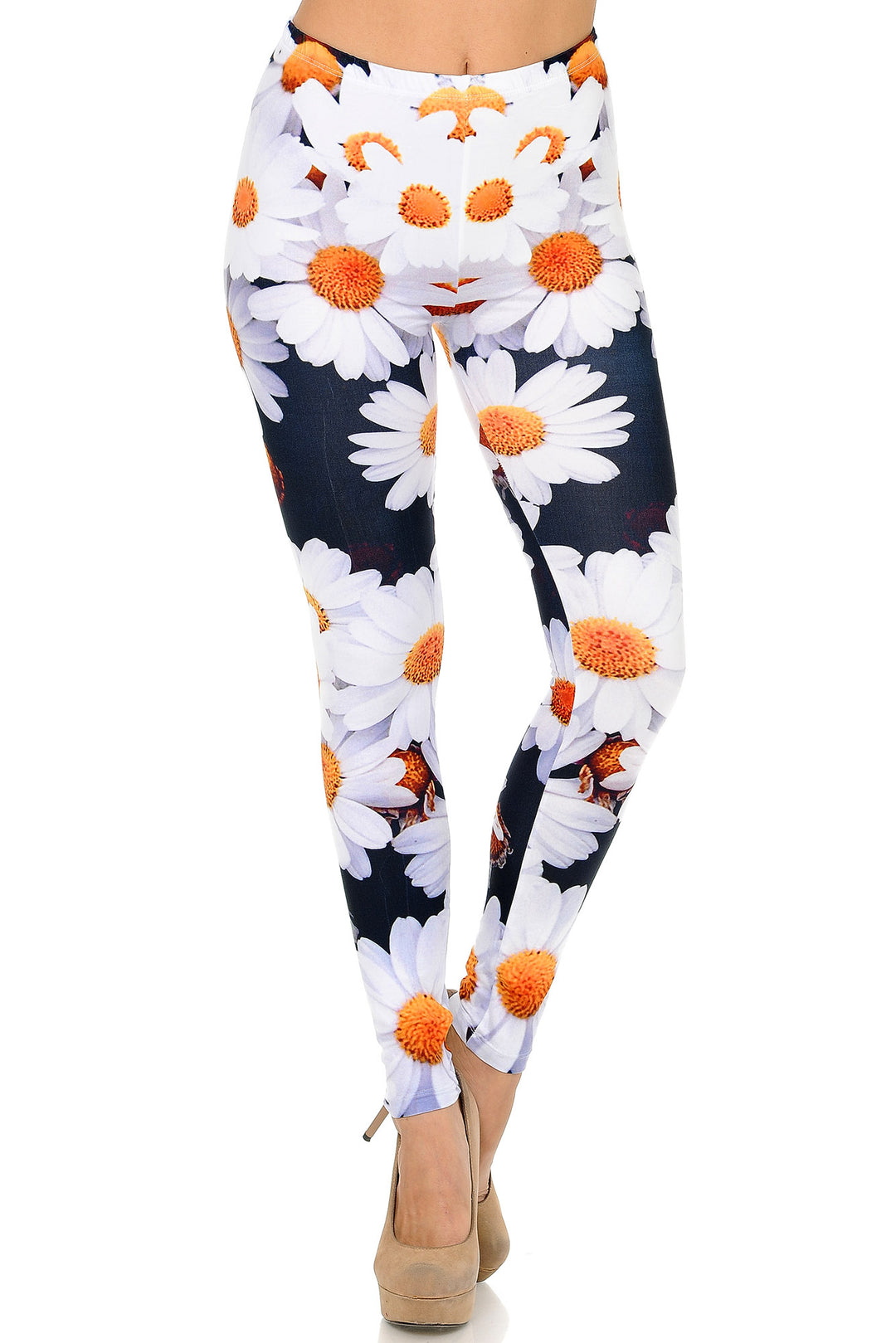 Creamy Soft Daisy Bunch Plus Size Leggings - USA Fashion