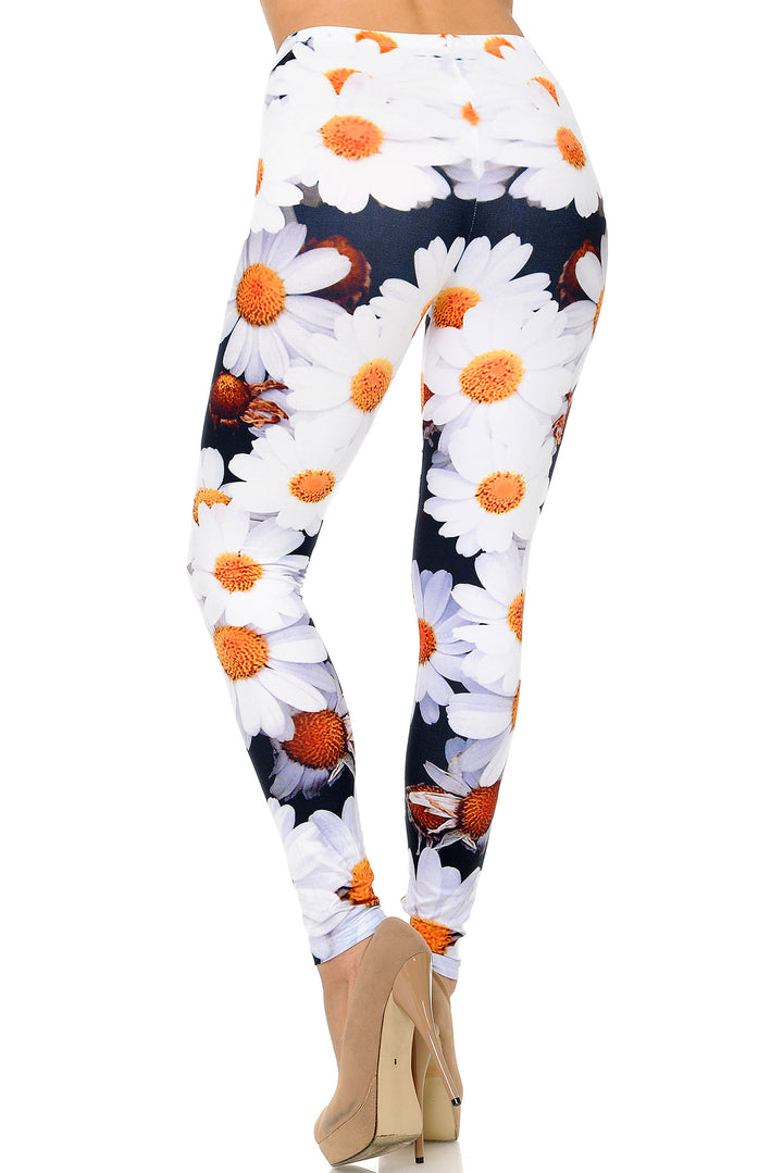 Creamy Soft Daisy Bunch Plus Size Leggings - USA Fashion