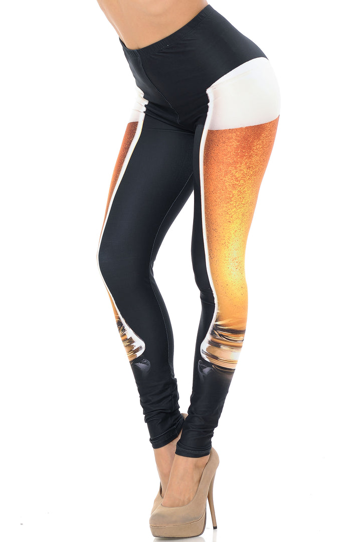 Creamy Soft Draft Beer Plus Size Leggings - USA Fashion