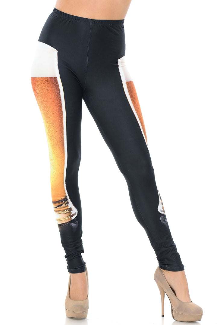 Creamy Soft Draft Beer Plus Size Leggings - USA Fashion