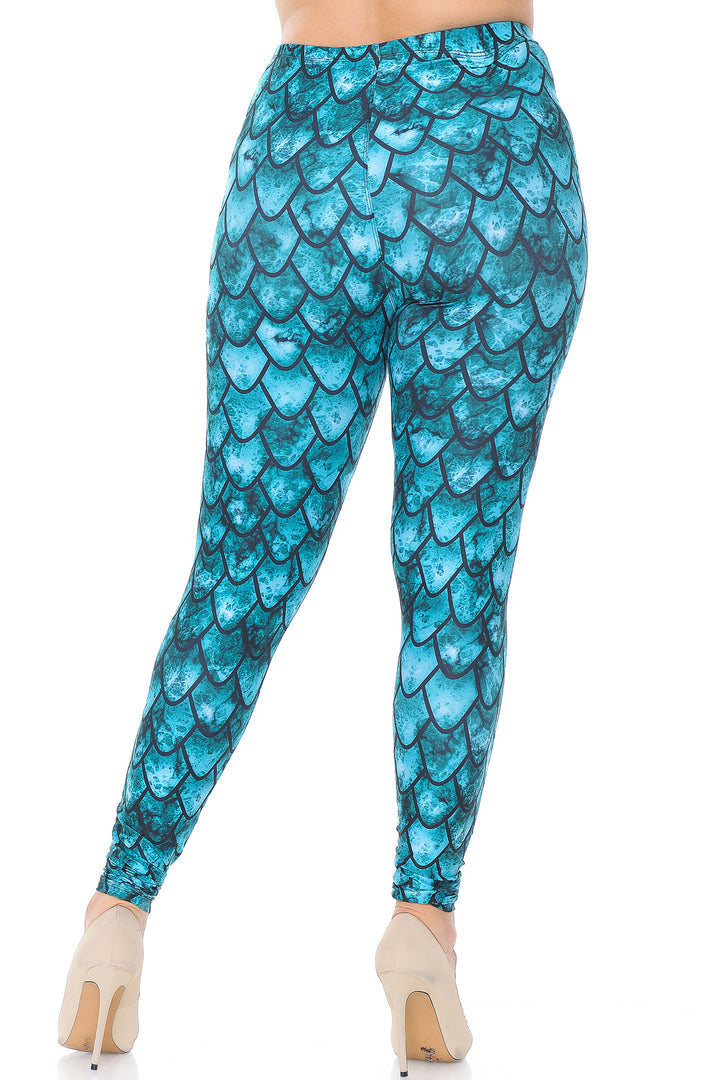 Creamy Soft Green Dragon Plus Size Leggings - USA Fashion