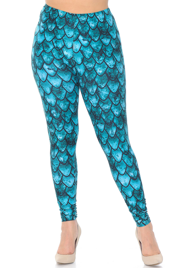 Creamy Soft Green Dragon Plus Size Leggings - USA Fashion