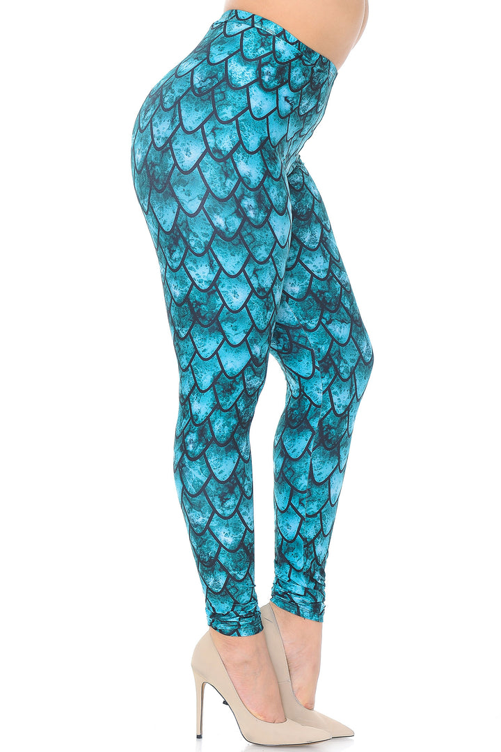 Creamy Soft Green Dragon Plus Size Leggings - USA Fashion