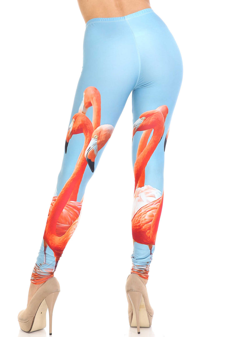 Creamy Soft Flamingo Plus Size Leggings - USA Fashion