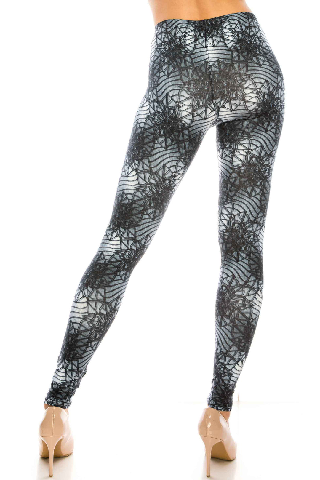 Creamy Soft 3D Floral Helix Plus Size Leggings - USA Fashion