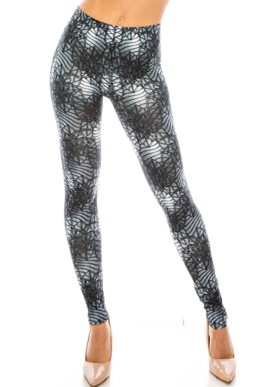 Creamy Soft 3D Floral Helix Plus Size Leggings - USA Fashion