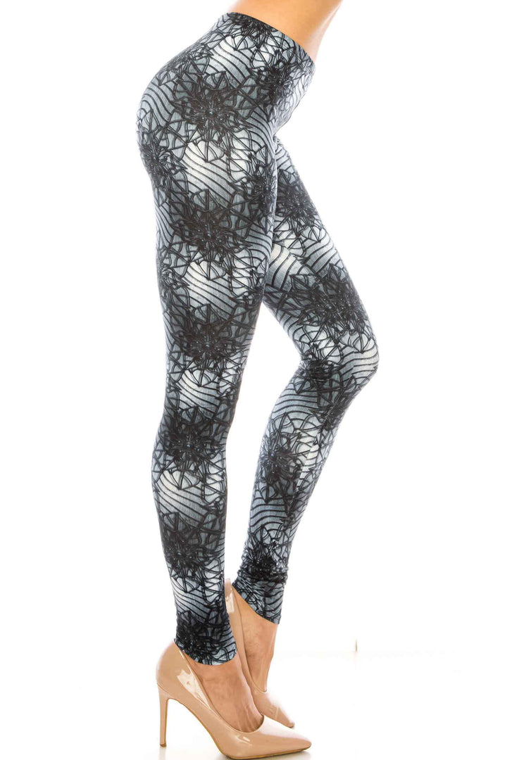 Creamy Soft 3D Floral Helix Plus Size Leggings - USA Fashion