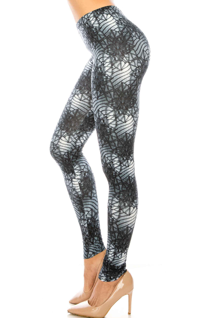 Creamy Soft 3D Floral Helix Plus Size Leggings - USA Fashion