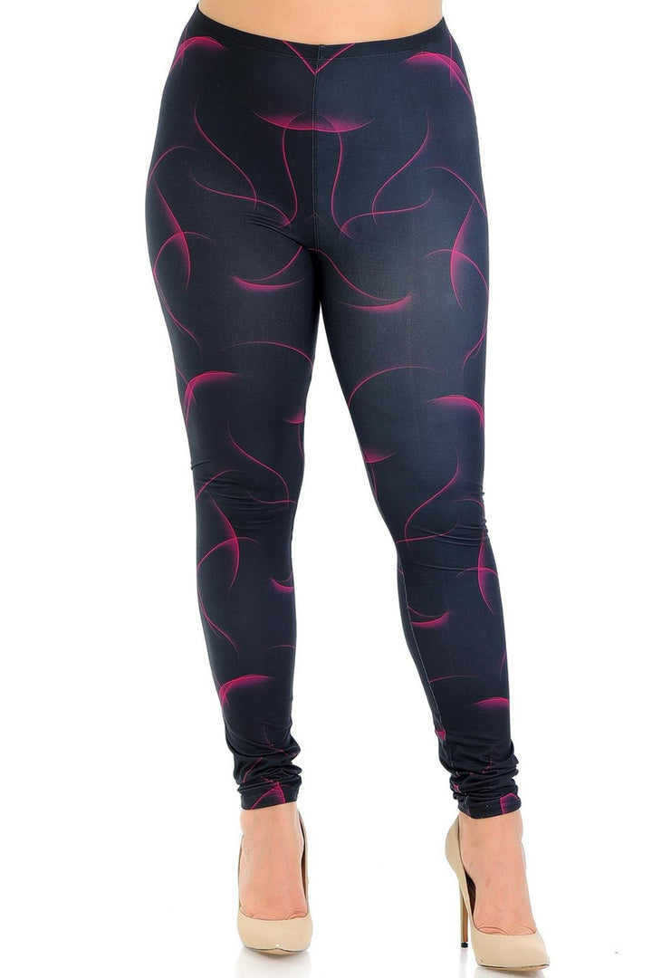 Creamy Soft Fuchsia Mist Plus Size Leggings - USA Fashion