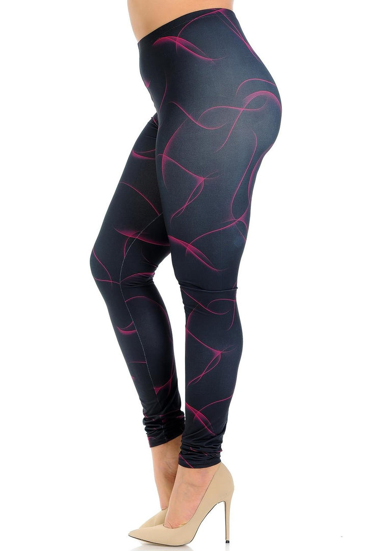 Creamy Soft Fuchsia Mist Plus Size Leggings - USA Fashion