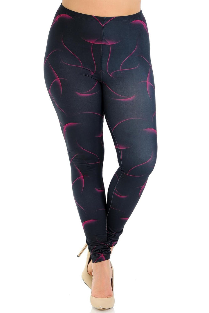 Creamy Soft Fuchsia Mist Plus Size Leggings - USA Fashion