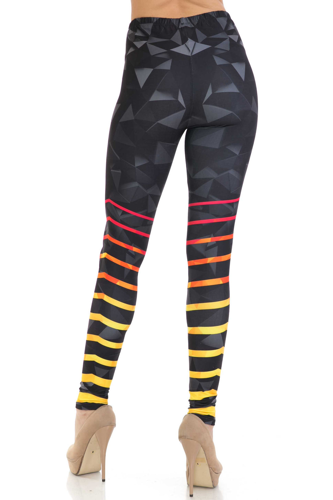Creamy Soft 3D Harmonic Angles Plus Size Leggings - USA Fashion