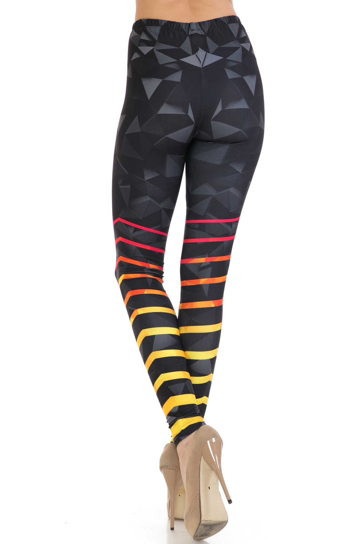Creamy Soft 3D Harmonic Angles Plus Size Leggings - USA Fashion