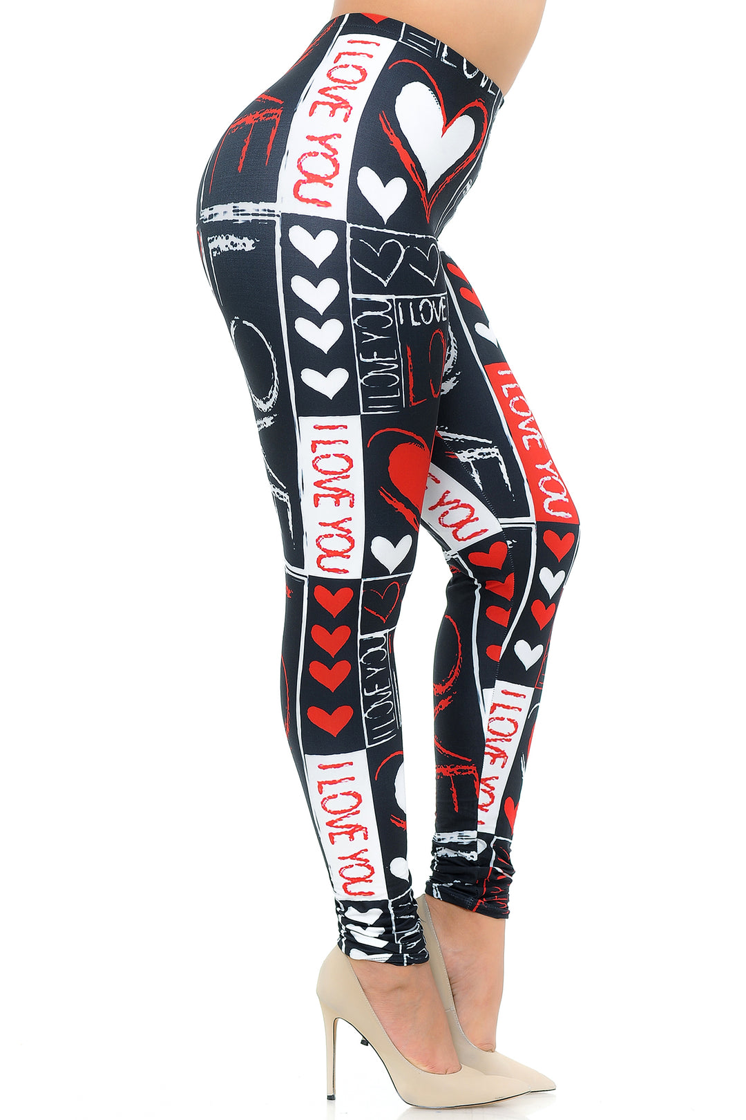 Creamy Soft Heart and Love Plus Size Leggings - USA Fashion