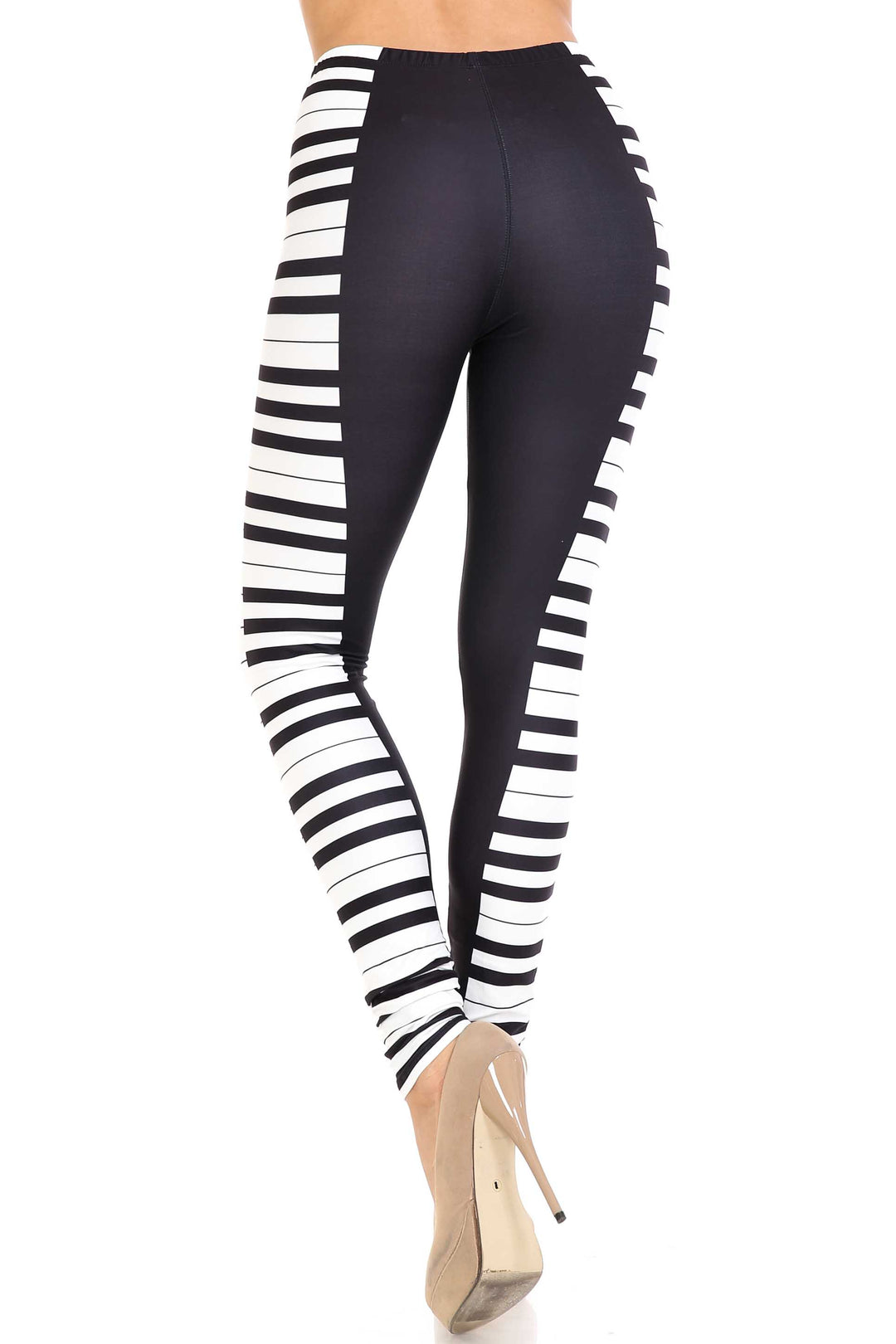 Creamy Soft Keys of the Piano Plus Size Leggings - USA Fashion