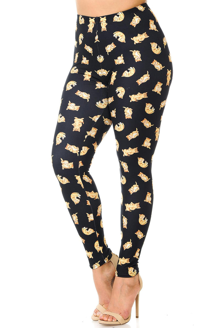 Creamy Soft Playful Kitty Cats Plus Size Leggings