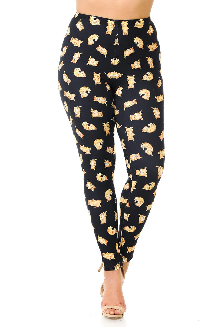 Creamy Soft Playful Kitty Cats Plus Size Leggings