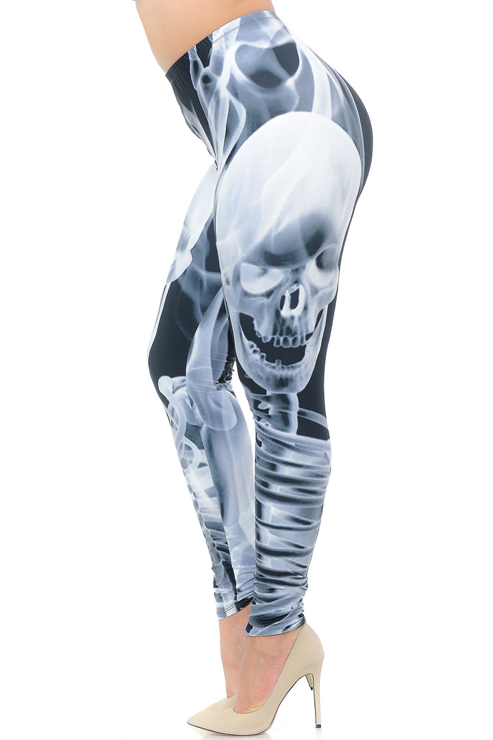 Creamy Soft Skeleton Resurrection Plus Size Leggings - USA Fashion