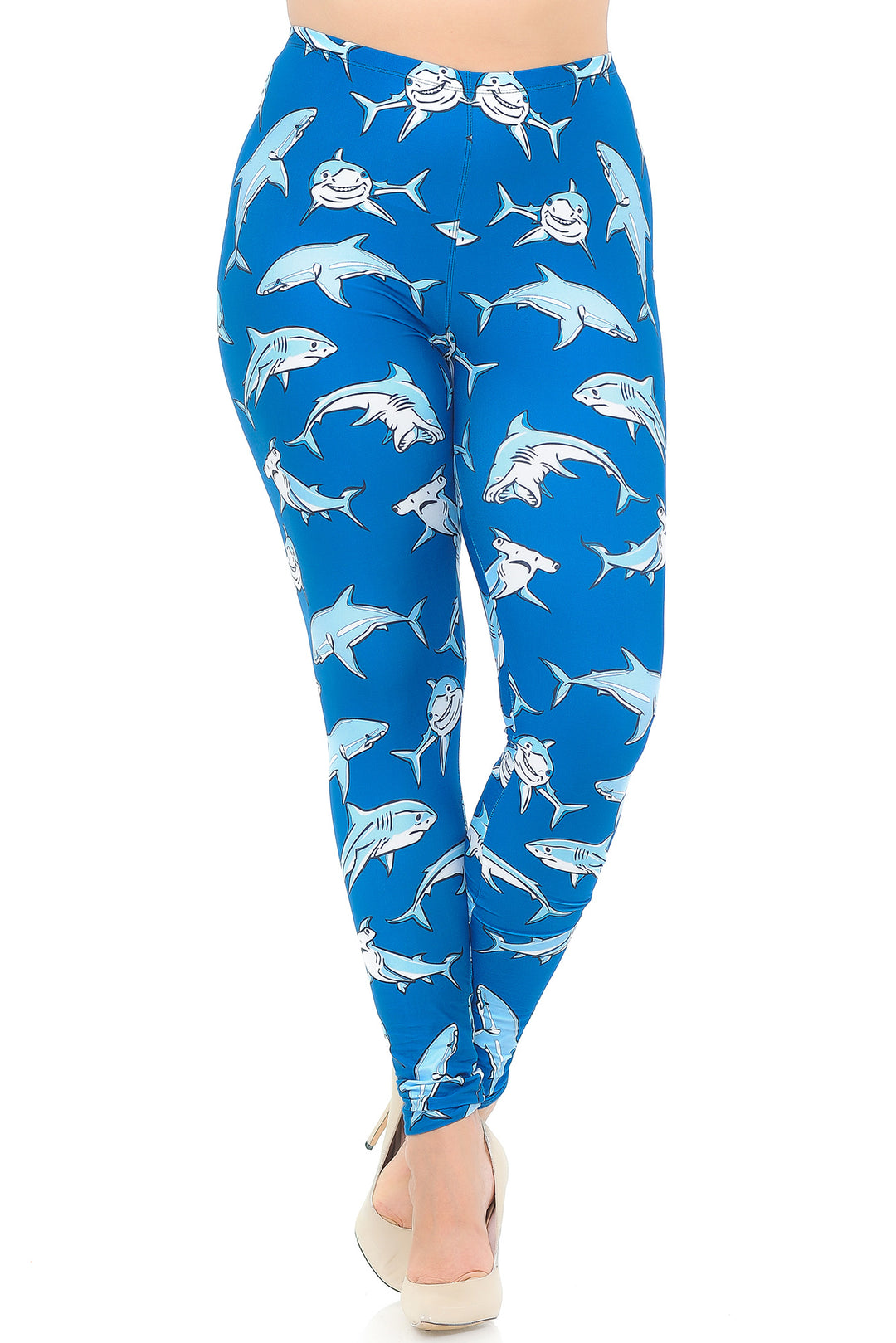 Creamy Soft Shark Plus Size Leggings - USA Fashion