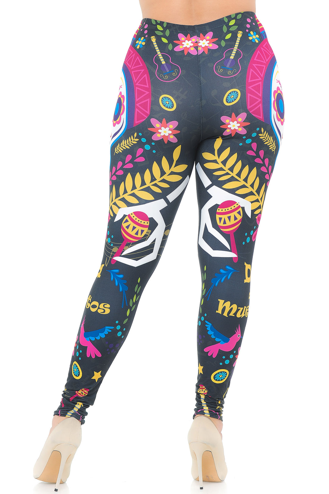 Creamy Soft Day of the Dead Plus Size Leggings - USA Fashion