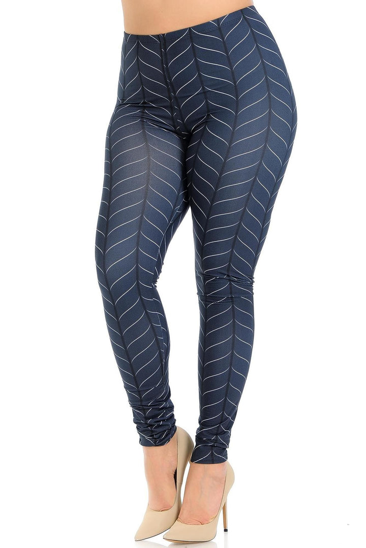 Creamy Soft Vertical Swirl Plus Size Leggings - Signature Collection
