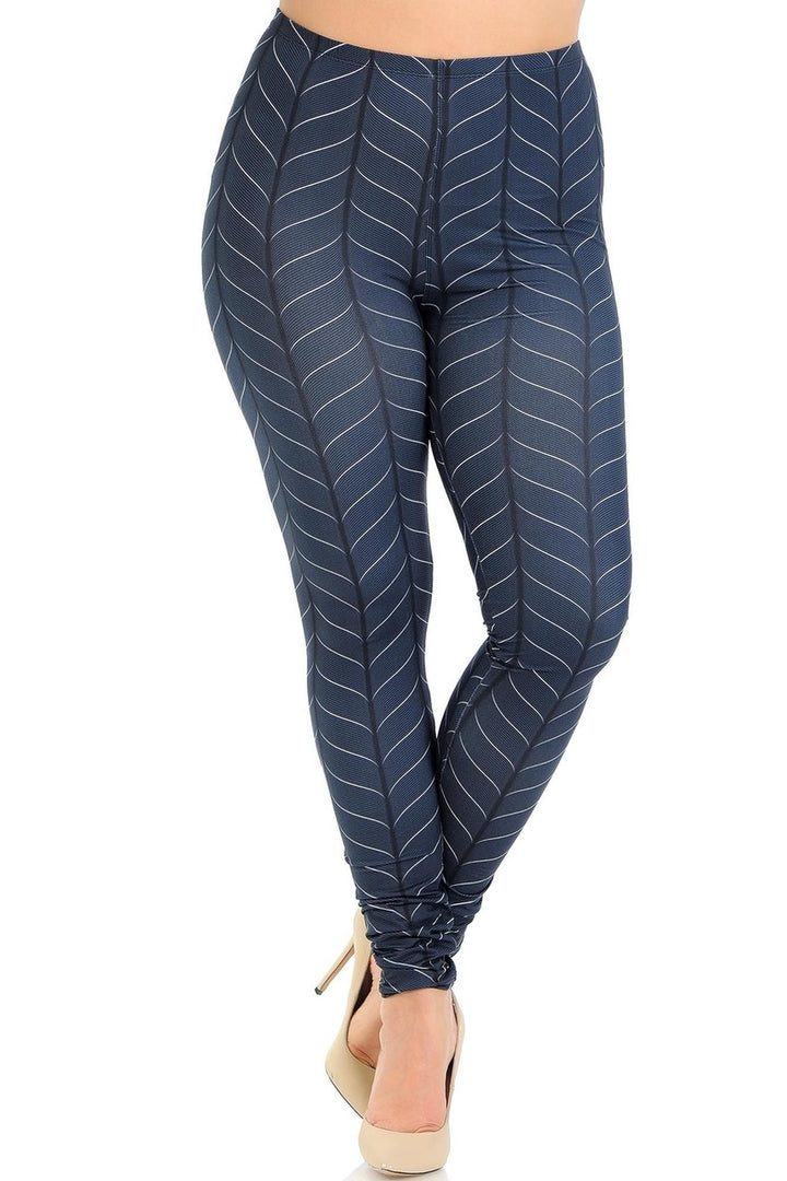 Creamy Soft Vertical Swirl Plus Size Leggings - Signature Collection