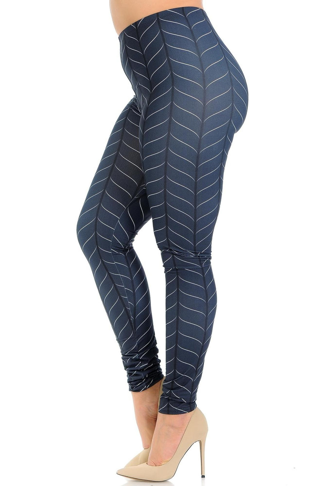 Creamy Soft Vertical Swirl Plus Size Leggings - Signature Collection