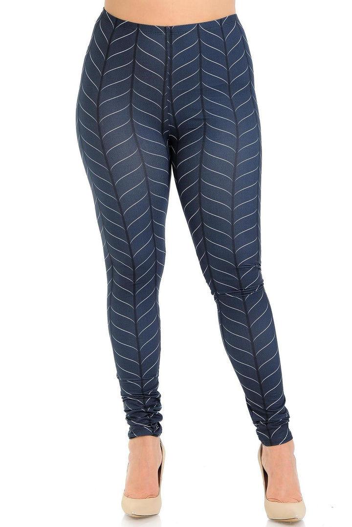 Creamy Soft Vertical Swirl Plus Size Leggings - Signature Collection
