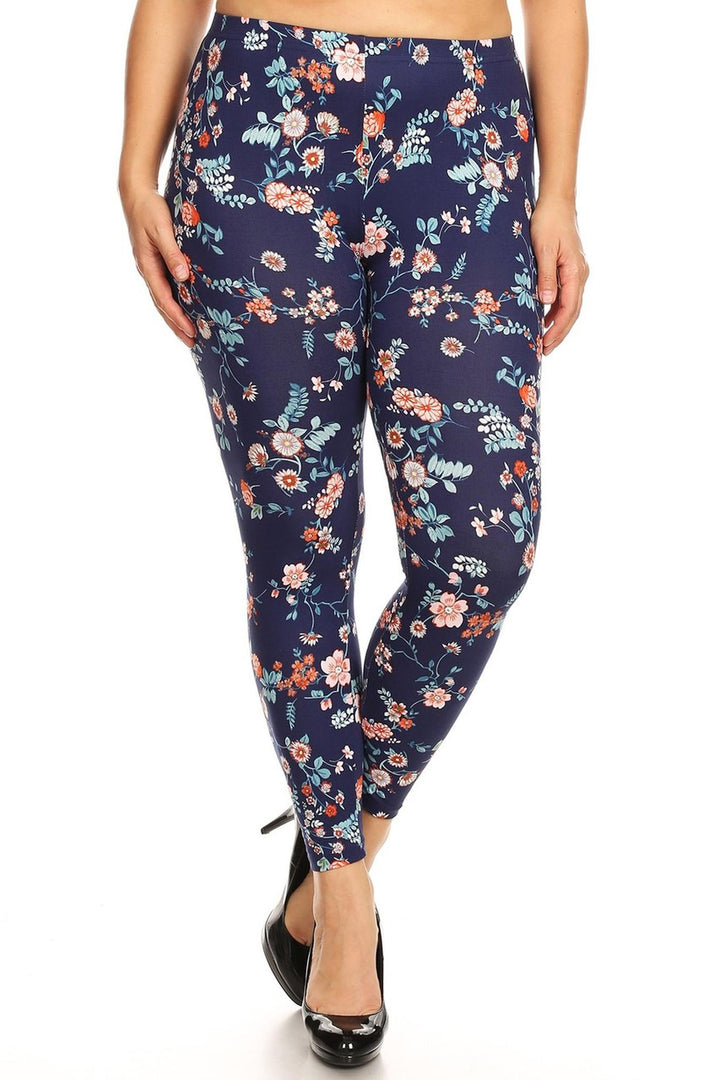 Buttery Smooth Spring Asian Floral Plus Size Leggings