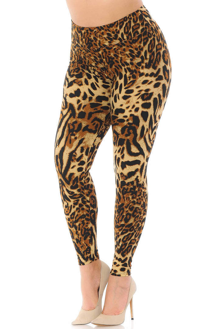Buttery Smooth Predator Leopard High Waisted Plus Size Leggings