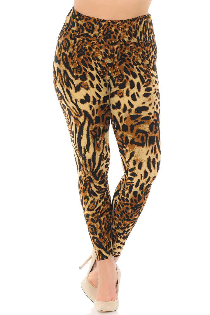 Buttery Smooth Predator Leopard High Waisted Plus Size Leggings