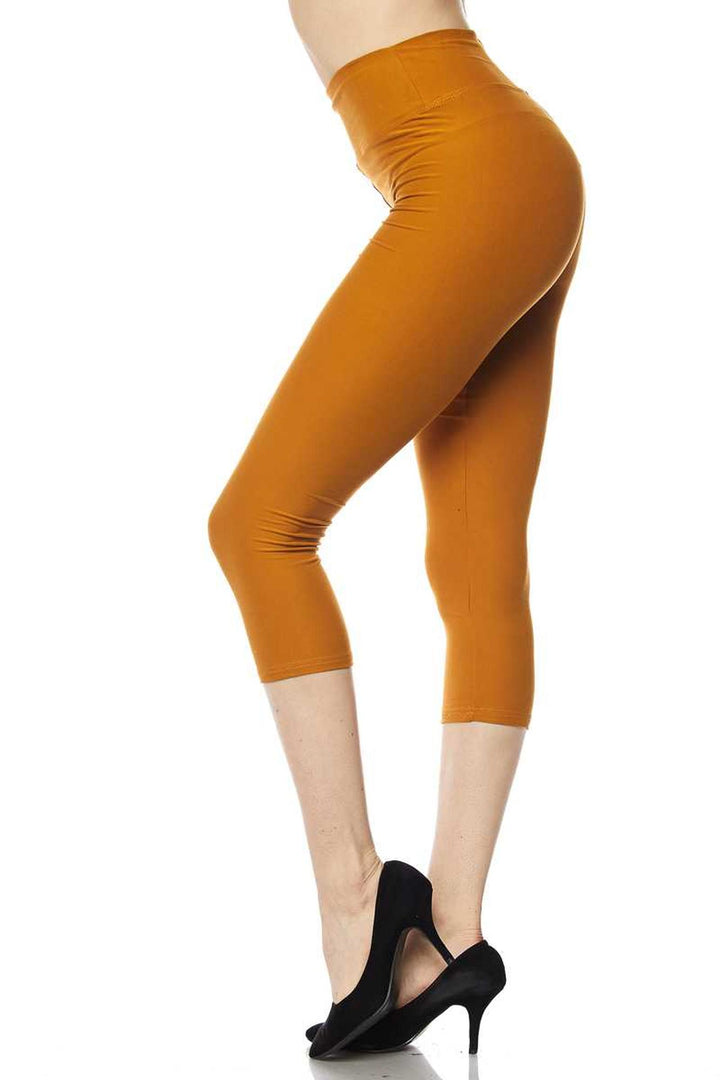 Buttery Smooth Basic Solid High Waisted Capris - 3 Inch - New Mix