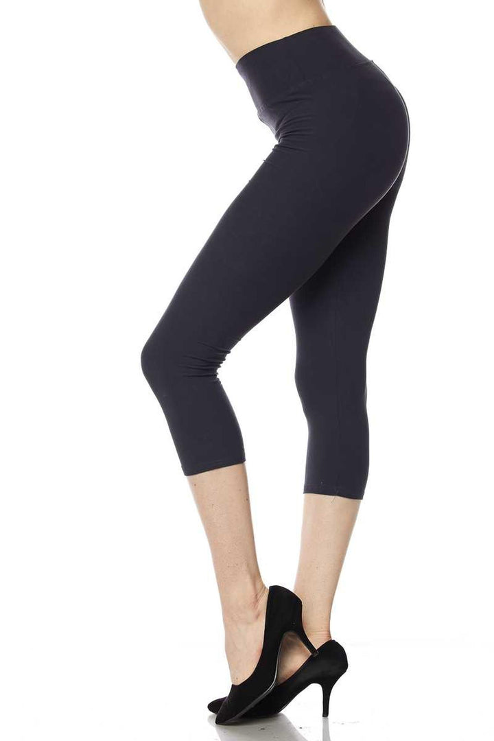Buttery Smooth Basic Solid High Waisted Capris - 3 Inch - New Mix