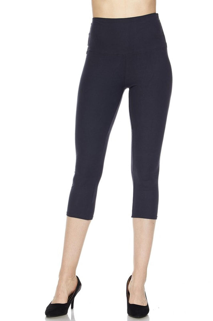 Buttery Smooth Basic Solid High Waisted Capris - 5 Inch - New Mix