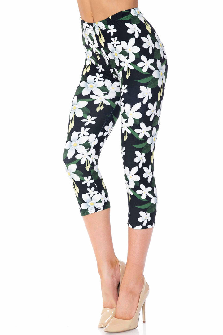 Creamy Soft Daisy Bloom Capris - USA Fashion