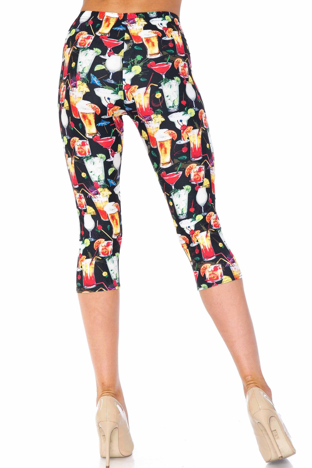 Creamy Soft Tropical Cocktails Capris - USA Fashion