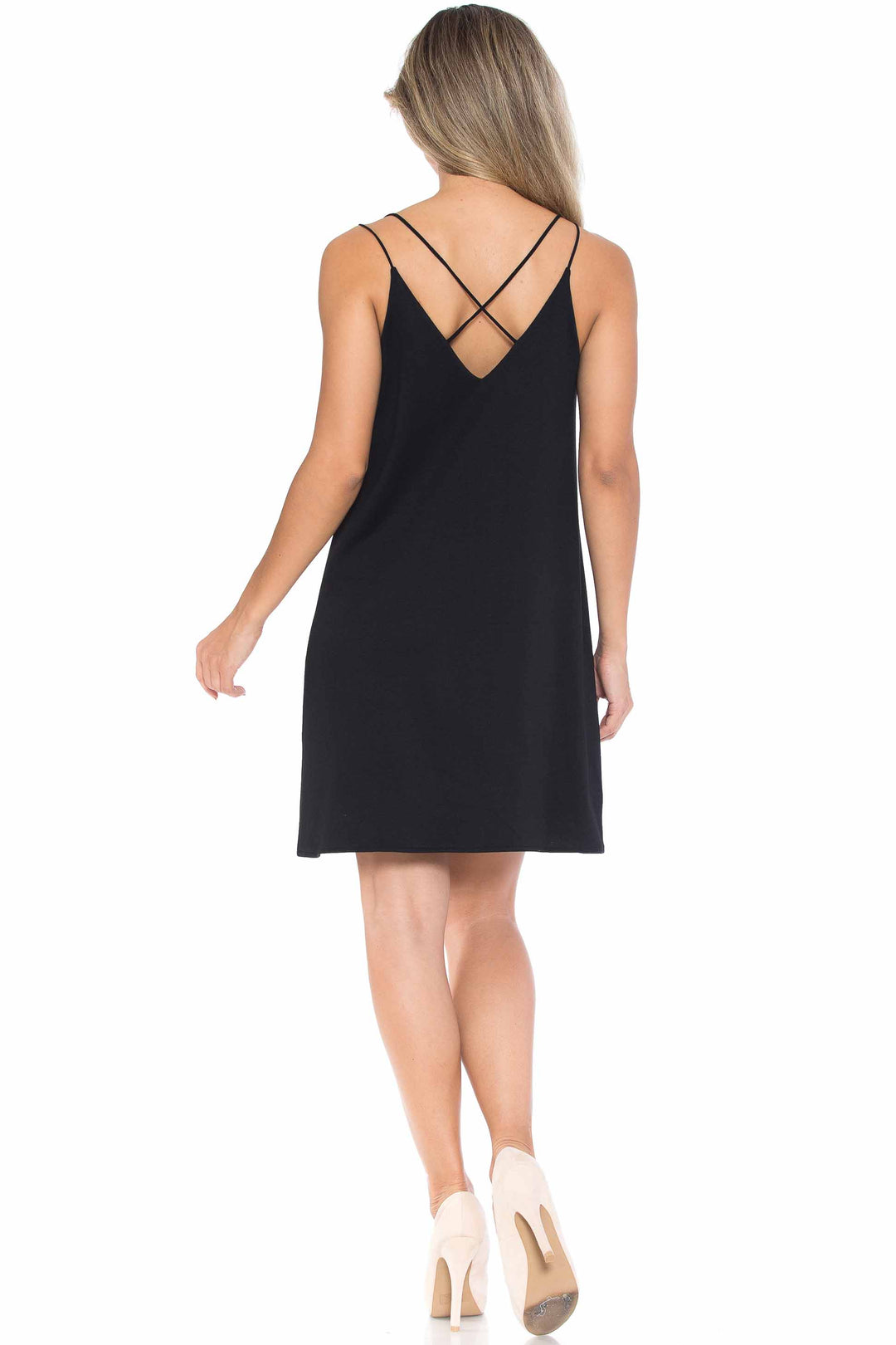 Solid Spaghetti Strap Summer Casual Dress