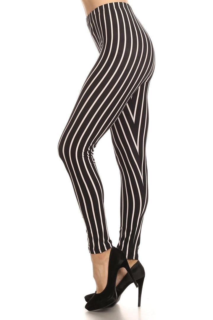 Buttery Smooth Vertical Black Pinstripe Leggings