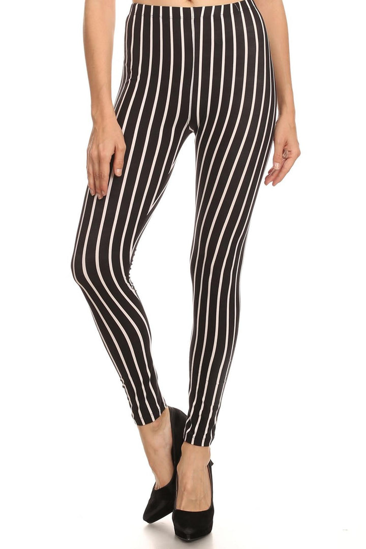 Buttery Smooth Vertical Black Pinstripe Leggings