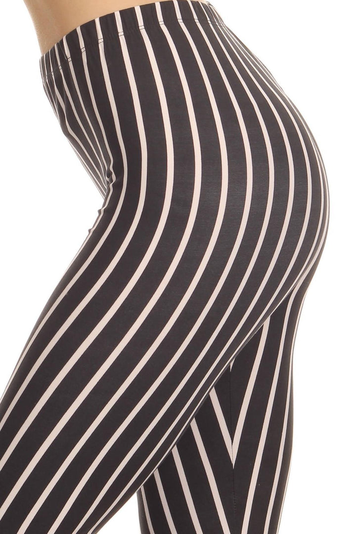 Buttery Smooth Vertical Black Pinstripe Leggings