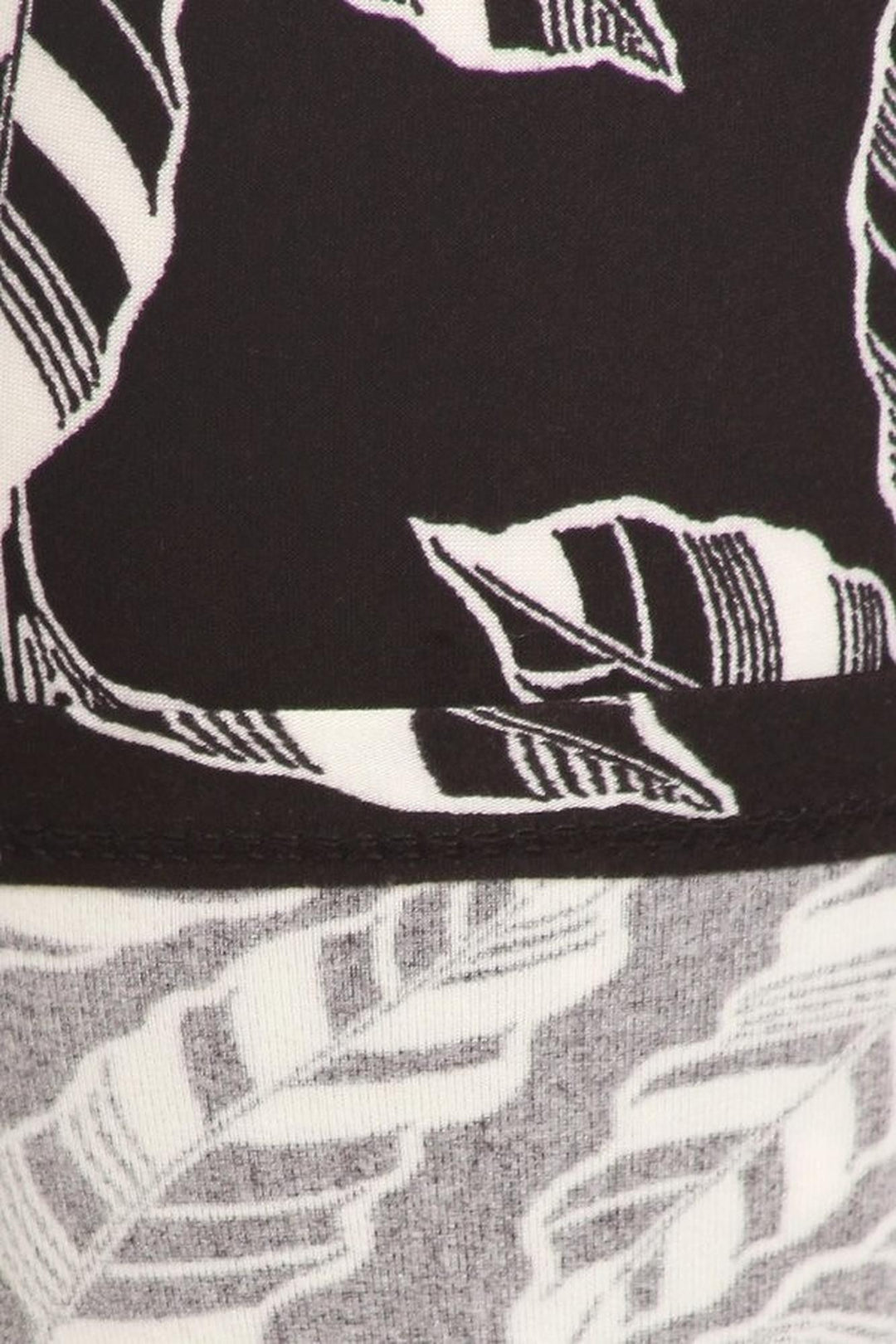 Buttery Smooth Black and White Leaves Leggings