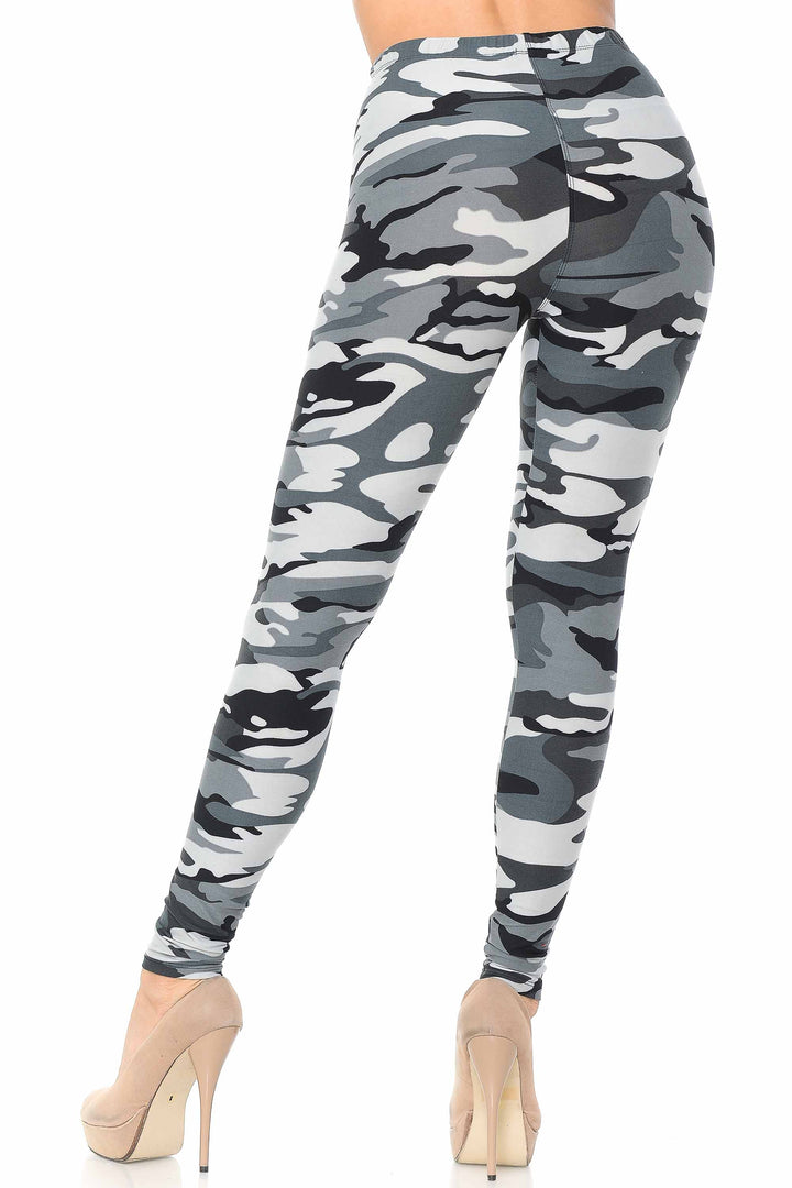 Buttery Smooth Charcoal Camouflage Leggings - EEVEE