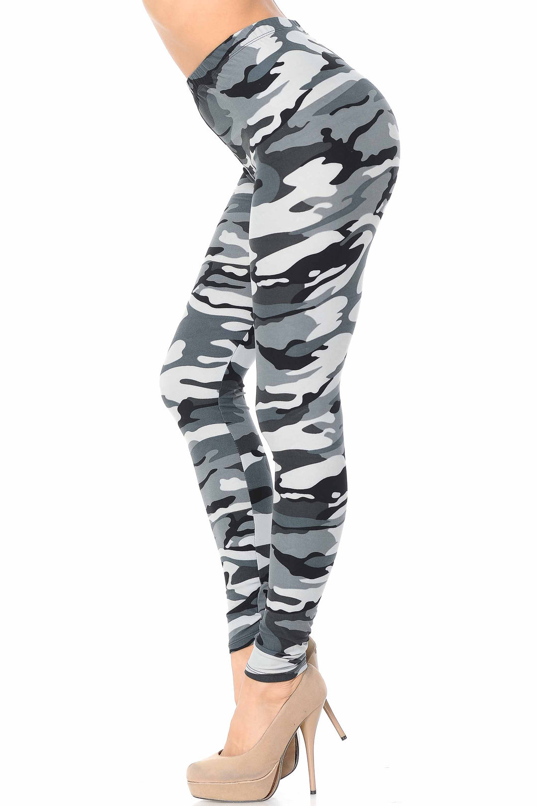 Buttery Smooth Charcoal Camouflage Leggings - EEVEE