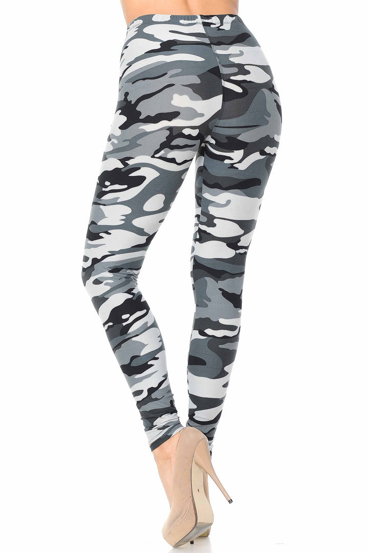 Buttery Smooth Charcoal Camouflage Leggings - EEVEE