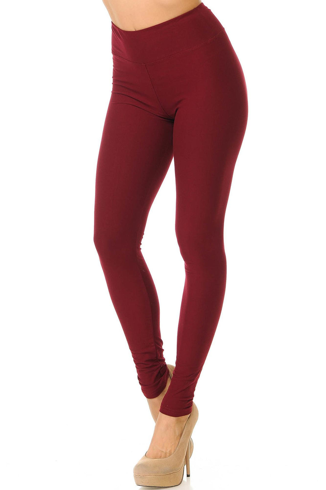 Buttery Smooth High Waisted Basic Solid Leggings - 3 Inch Band