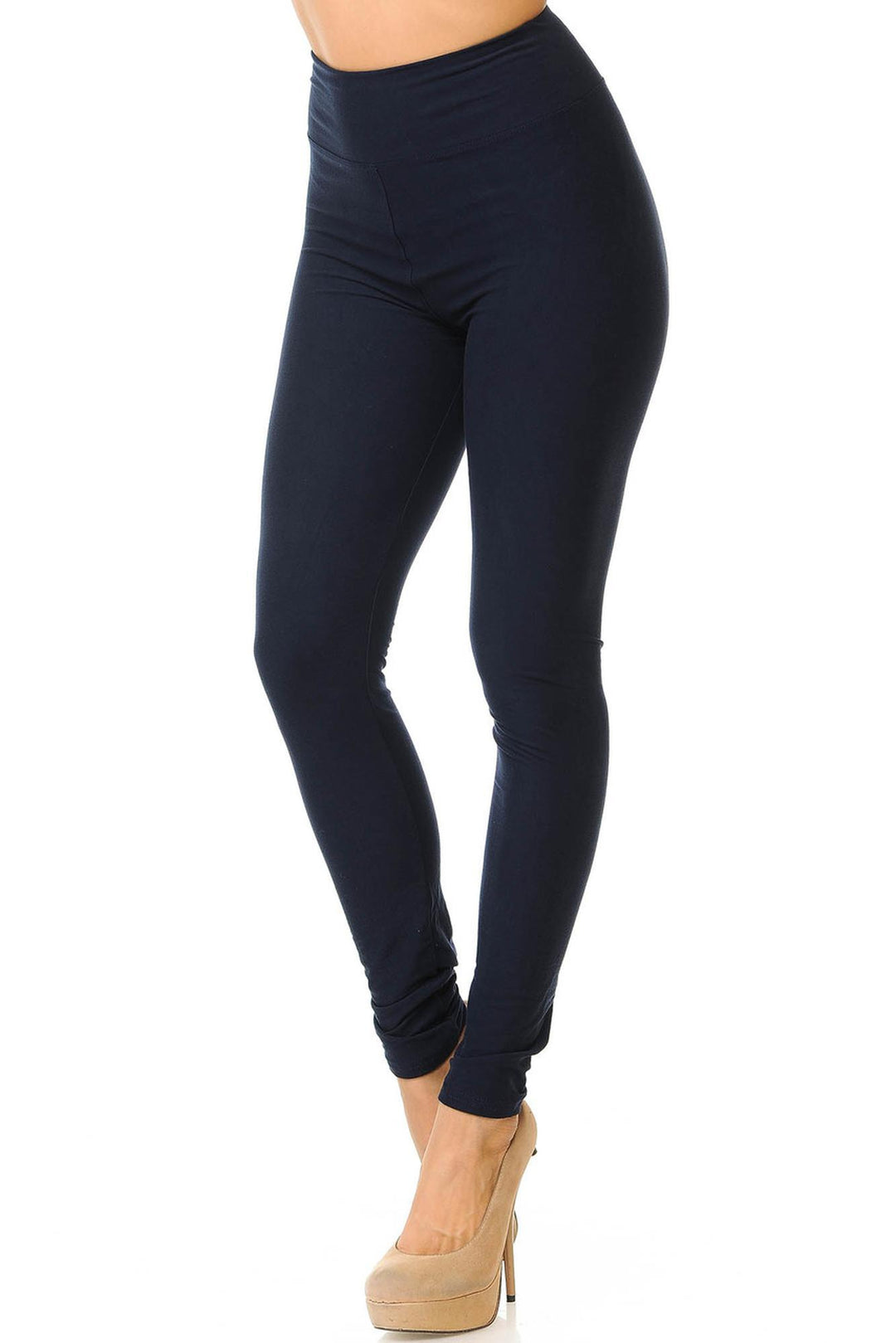 Buttery Smooth High Waisted Basic Solid Leggings - 3 Inch Band