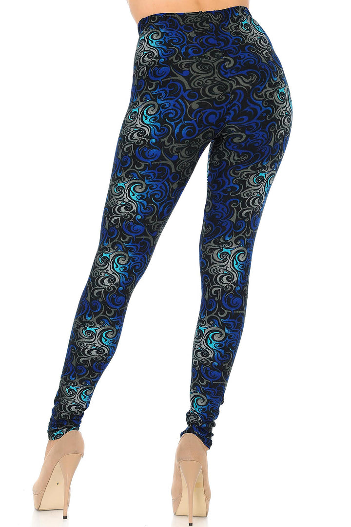 Buttery Smooth Blue Twisted Swirl Leggings