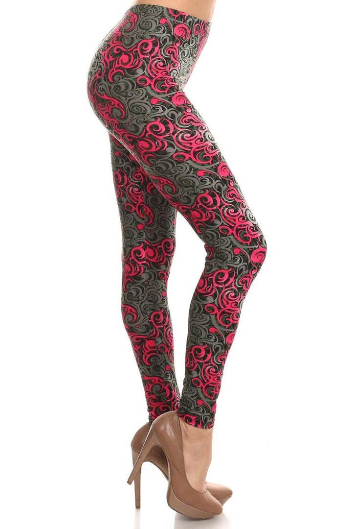 Buttery Smooth Fuchsia Twisted Swirl Leggings